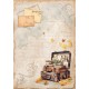 Бумага рисовая для декупажа Stamperia DFSA4948 "Чемодан с книгами", А4